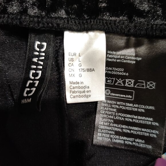 H&M Divided L Womens Pants Black Crushed Velvet Slim Leg Stretch Lounge Trousers - Picture 8 of 12